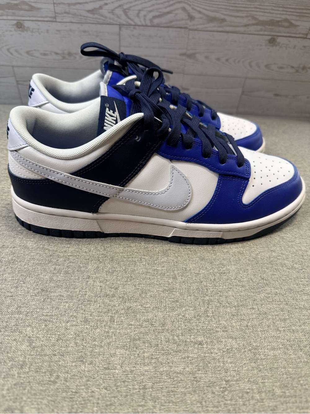 Nike Men’s Dunk Low — White / Navy / Royal Blue